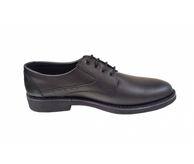 Pantofi barbati, casual, din piele naturala, Negru, TEST87N