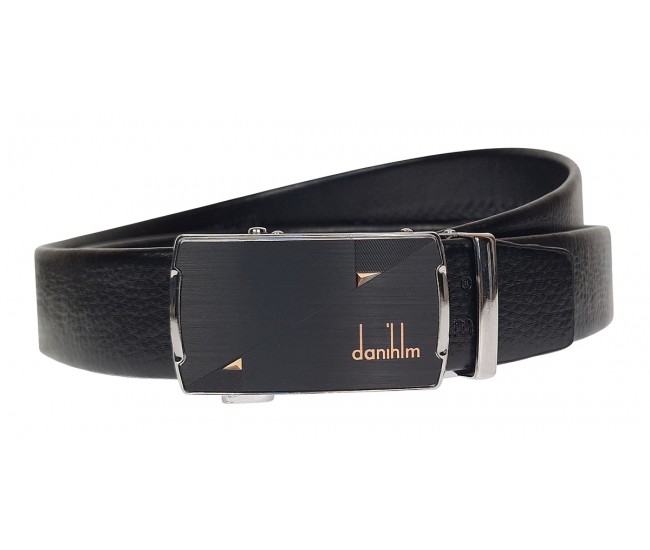 Curea barbati eleganta din piele naturala de culoare neagra pentru costum TK14N