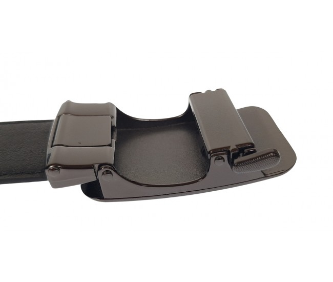 Curea barbati eleganta din piele naturala de culoare neagra pentru costum TK15N