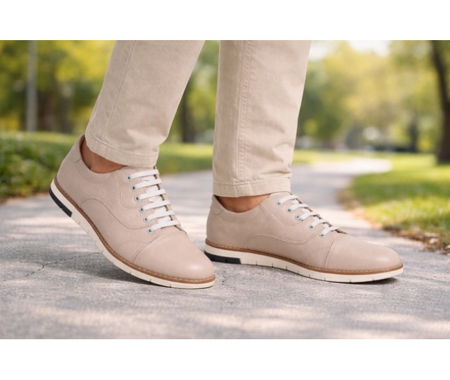 Pantofi barbati bej din piele naturala casual – comozi si usori pentru vara TOP67BEJ