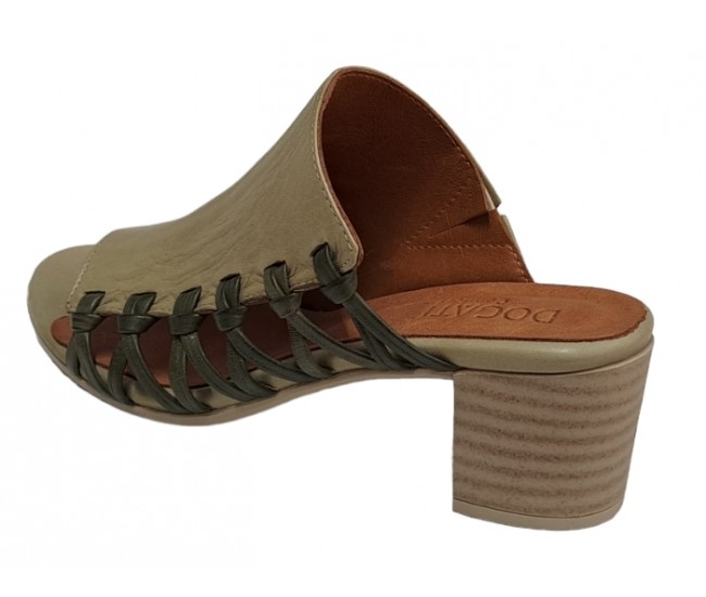 Sandale dama, piele naturala, toc 5cm, Verde, DOGATI - TRK21V