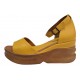 Sandale dama, piele naturala, platforme 5cm, Galben, ALPETTO - TRK22G