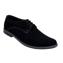 Pantofi barbati, casual, din piele naturala intoarsa, negru, VELN