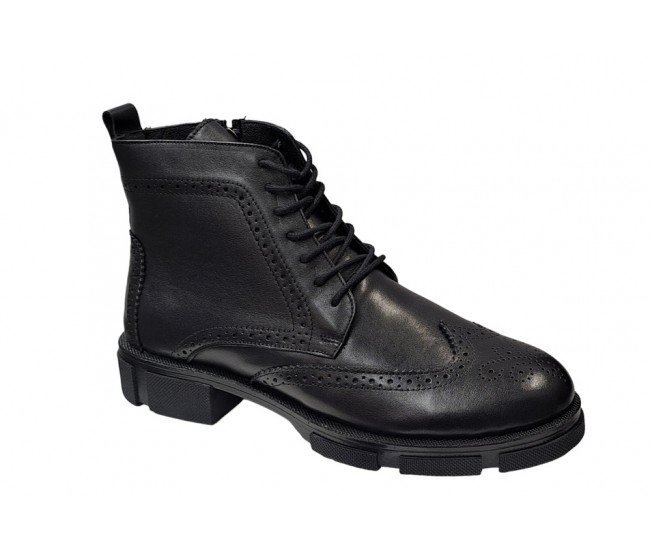 Ghete barbati, casual, din piele naturala, fermoar, imblanite, VIK215N
