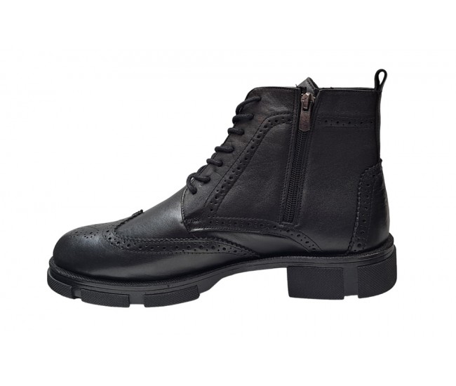 Ghete barbati, casual, din piele naturala, fermoar, imblanite, VIK215N