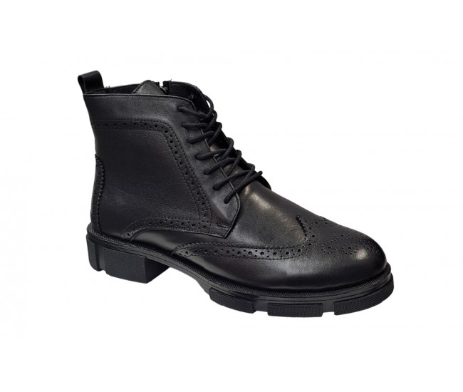 Ghete barbati, casual, din piele naturala, fermoar, imblanite, VIK215N