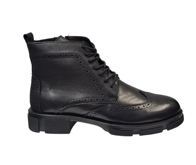 Ghete barbati, casual, din piele naturala, fermoar, imblanite, VIK215N