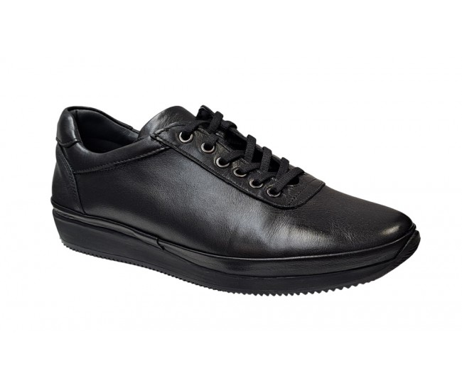 Pantofi barbati, casual, piele naturala, Negru, Ultra Confort, VIKOTTY, VIK217N