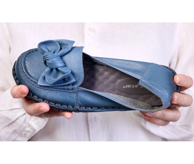 Pantofi dama casual din piele naturala Ciucaleti Aisha Albastru