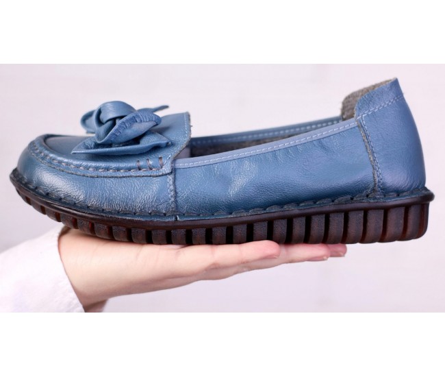 Pantofi dama casual din piele naturala Ciucaleti Aisha Albastru