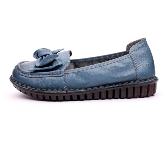 Pantofi dama casual din piele naturala Ciucaleti Aisha Albastru