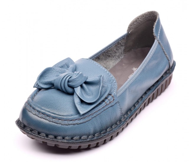 Pantofi dama casual din piele naturala Ciucaleti Aisha Albastru