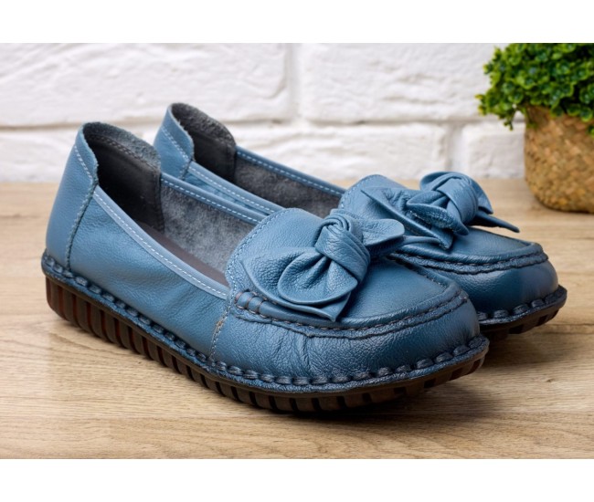 Pantofi dama casual din piele naturala Ciucaleti Aisha Albastru