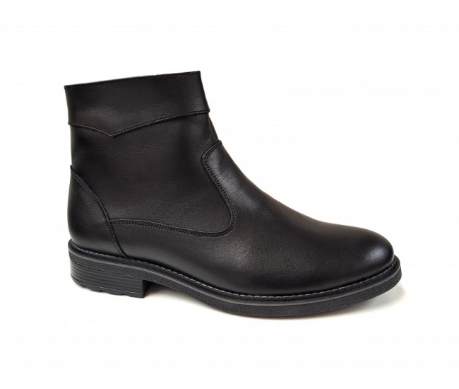 Ghete barbati casual, din piele naturala, cu fermoar, imblanite, Y055N