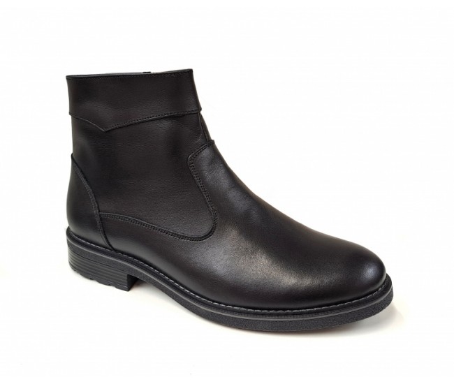 Ghete barbati casual, din piele naturala, cu fermoar, imblanite, Y055N