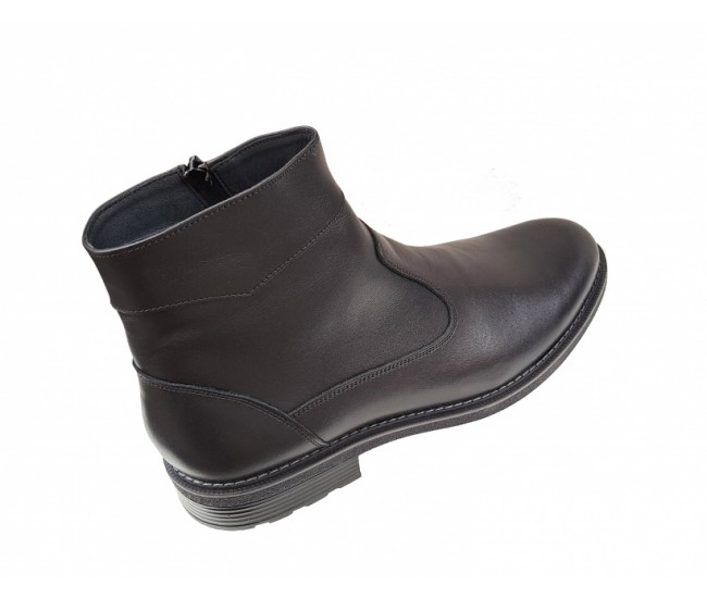 Ghete barbati casual, din piele naturala, cu fermoar, imblanite, Y055N