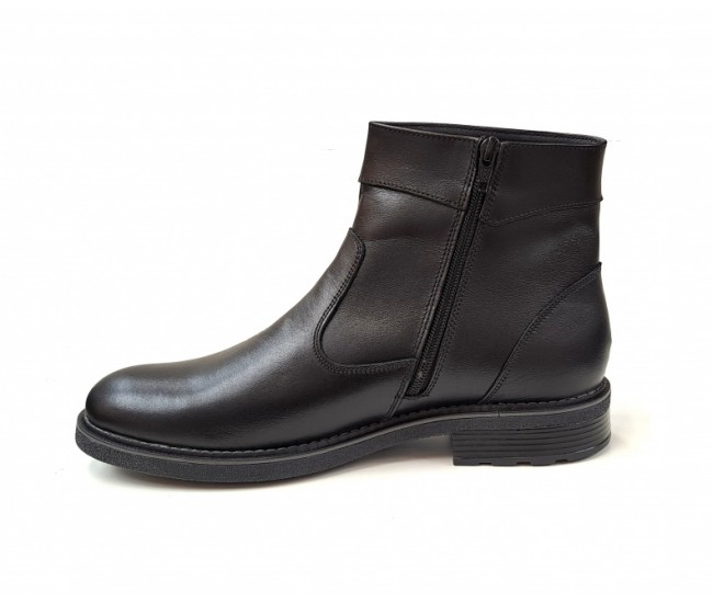 Ghete barbati casual, din piele naturala, cu fermoar, imblanite, Y055N