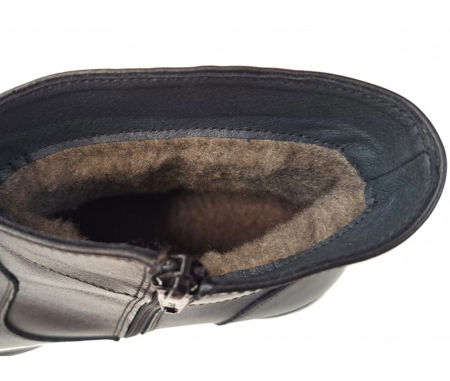 Ghete barbati casual, din piele naturala, cu fermoar, imblanite, Y055N