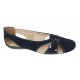 Balerini dama casual din piele naturala intoarsa de culoare neagra - ZENALNV