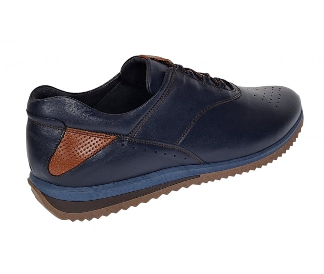 Pantofi barbati casual, sport din piele naturala bleumarin - Zidan Marimea 44