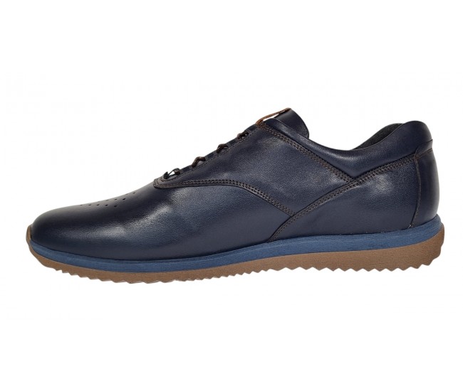 Pantofi barbati casual, sport din piele naturala bleumarin - Zidan Marimea 44