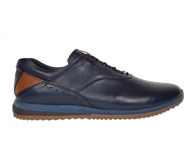 Pantofi barbati casual, sport din piele naturala bleumarin - Zidan Marimea 44