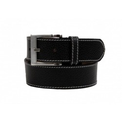 Curea casual barbati din piele naturala cusuta - Neagra PPMN07