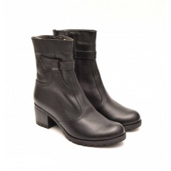 Ghete dama casual-elegante, negre din piele naturala cod GD204N