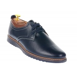 Pantofi barbati casual din piele naturala - Model bleumarin L330BLM