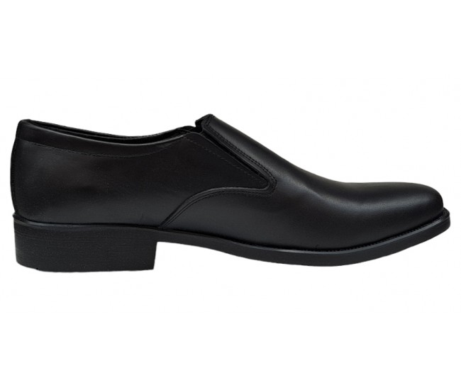 Oferta marimea 40- Pantofi barbati, eleganti, din piele naturala, cu elastic, Negru, lADY3NEL