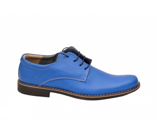 Pantofi barbati, albastri, model casual- eleganti din piele naturala - P81BLX