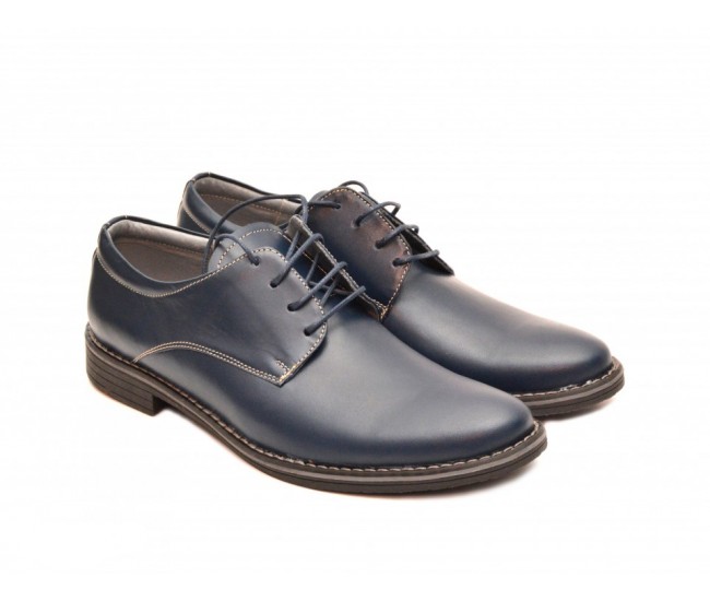 Pantofi barbati bleumarin, casual - eleganti din piele naturala 75BOND