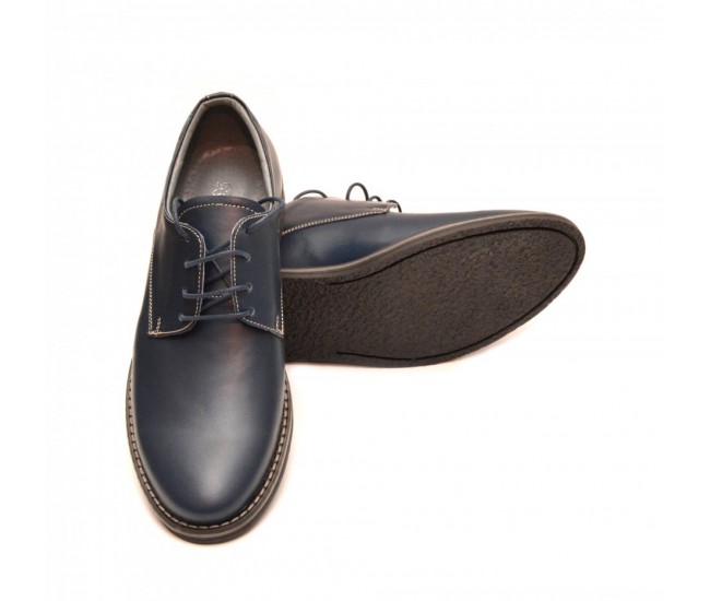 Pantofi barbati bleumarin, casual - eleganti din piele naturala 75BOND