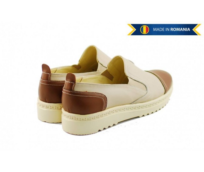 Pantofi dama casual din piele naturala bleumarin - ROV1BLM