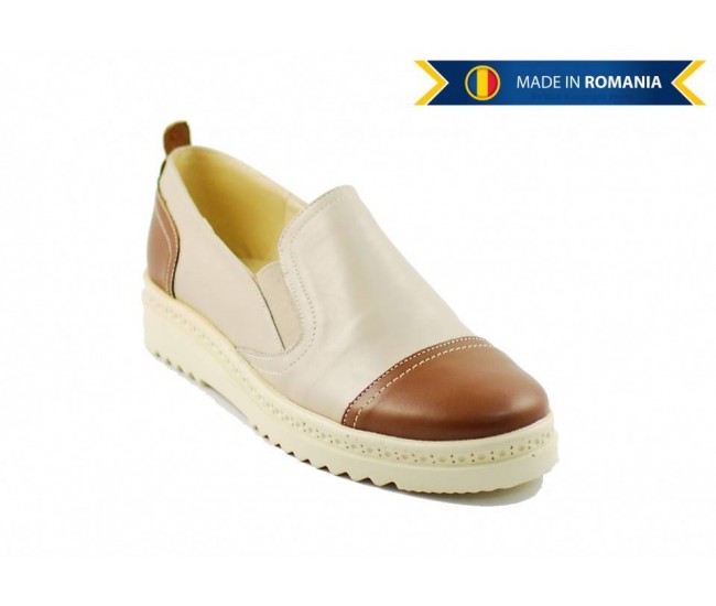 Pantofi dama casual din piele naturala bleumarin - ROV1BLM