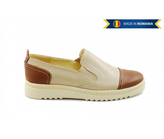 Pantofi dama casual din piele naturala bleumarin - ROV1BLM