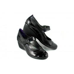 Pantofi dama piele naturala cu varf lacuit si arici, casual - Cod: P72N