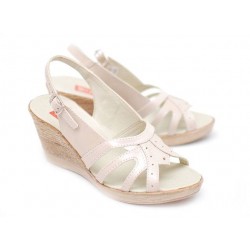 Sandale dama din piele naturala cu platforma - S98BEJ