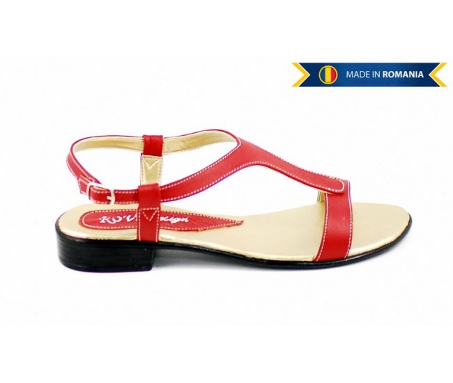 Sandale dama din piele naturala - Made in Romania  S16RED