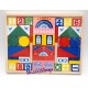Cub lemn cu forme geometrice colorate si cifre - Jucarie educativa pentru copii!