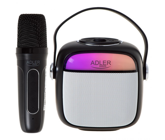 DIFUZOR KARAOKE CU MICROFON AD 1199 NEGRU ADLER 