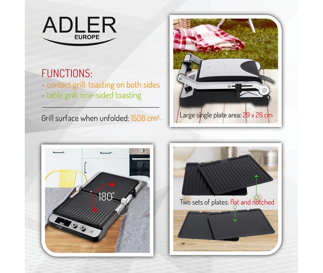 GRILL ELECTRIC 2 IN 1 3000W AD 3059 ADLER 
