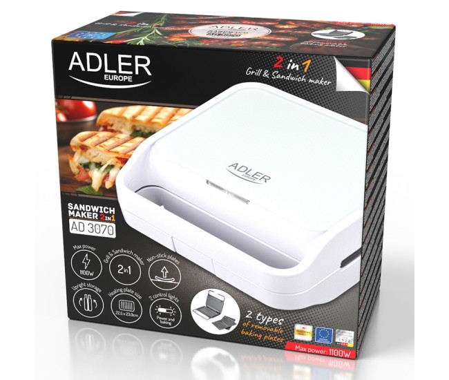 SANDWICH MAKER 2 IN 1 AD 3070 ALB ADLER 