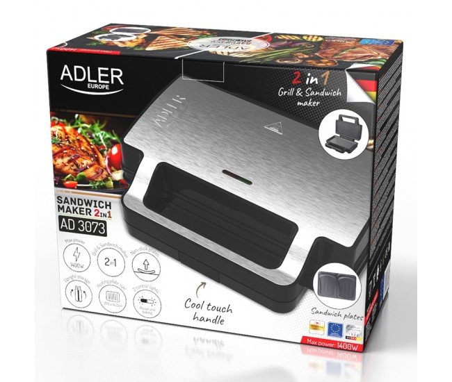 SANDWICH MAKER 2 IN 1 AD 3073 ADLER 