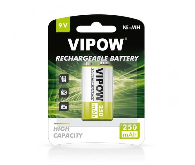 ACUMULATORI 9V 250MAH NI-MH BLISTER 1B VIPOW 