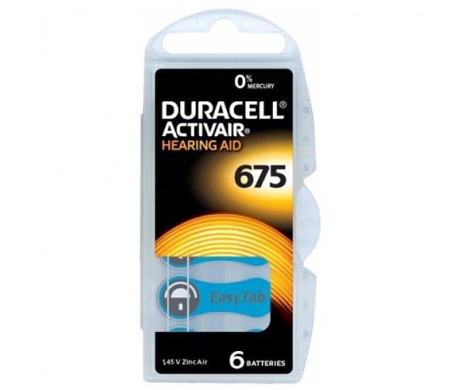 BATERIE AUDITIVA DURACELL 675 BLISTER 6 BUC 