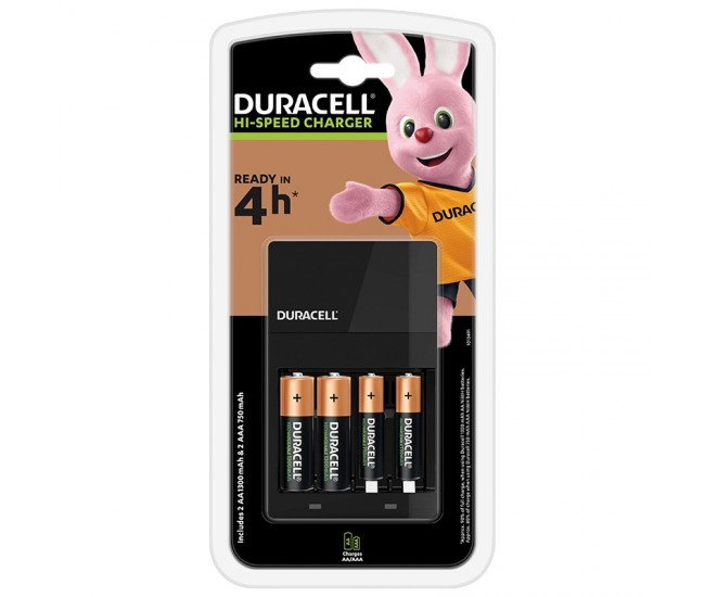 CHARGER + 2 X R6 1300MAH + 2 X R3 750MAH DURACELL 