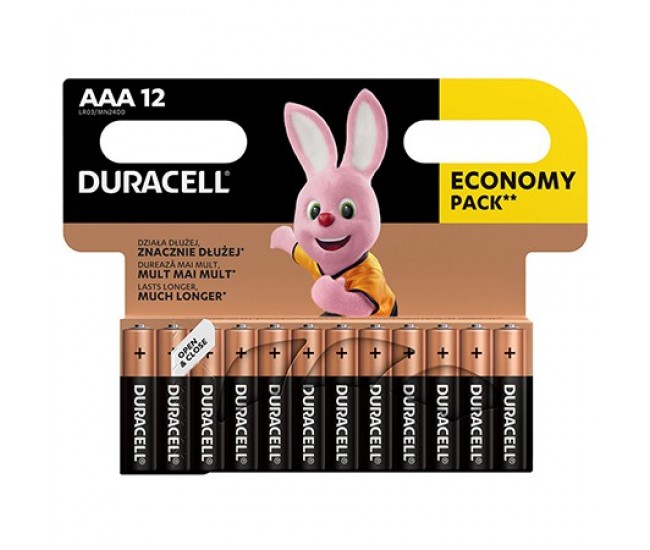 BATERIE ALCALINA DURACELL LR03 BLISTER 12 BUC 