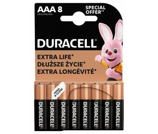 BATERIE ALCALINA DURACELL LR03 BLISTER 8 BUC 