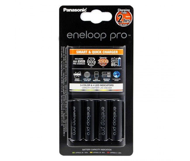 CHARGER 4 ACCU AA 2500MAH PANASONIC ENELOOP PRO 